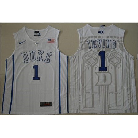 Blue Devils #1 Kyrie Irving White Basketball Stitched NCAA Jersey