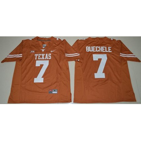 Longhorns #7 Shane Buechele Orange Limited Stitched NCAA Jersey