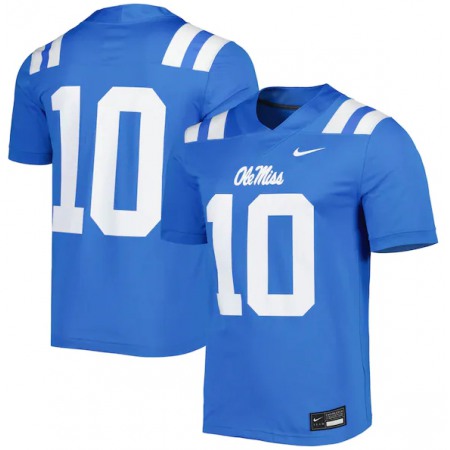 Men's Ole Miss Rebels #10 Blue Stitched Jersey