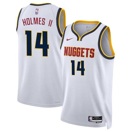 Men's Denver Nuggets #14 DaRon Holmes II White 2024 Draft Association Edition Stitched Basketball Jersey