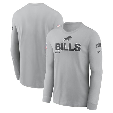 Men's Buffalo Bills Nike Gray 2024 Salute To Service Long Sleeve T-Shirt