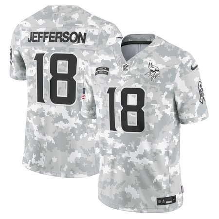 Men's Minnesota Vikings Justin Jefferson Nike Arctic Camo 2024 Salute to Service Limited Jersey