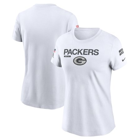 Women's Green Bay Packers Nike White 2024 Salute To Service Legend Performance T-Shirt