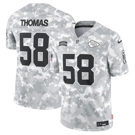 Men's Kansas City Chiefs Derrick Thomas Nike Arctic Camo 2024 Salute to Service Retired Player Limited Jersey